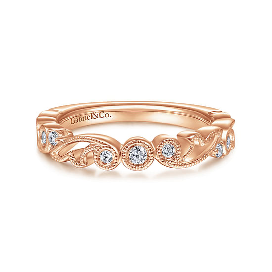 Gabriel - 14K Rose Gold Matching Diamond Wedding Band