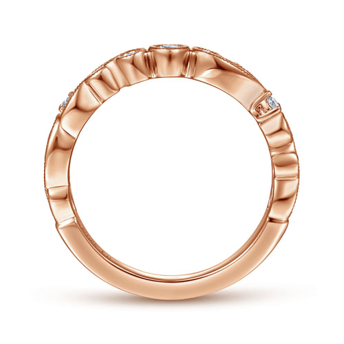 14K Rose Gold Matching Diamond Wedding Band