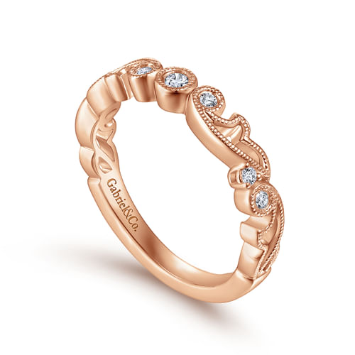 14K Rose Gold Matching Diamond Wedding Band