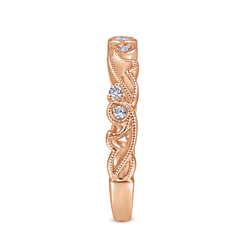14K Rose Gold Matching Diamond Wedding Band