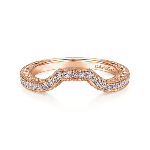 14K Rose Gold Matching Diamond Wedding Band