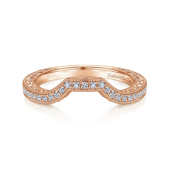 Gabriel - 14K Rose Gold Matching Diamond Wedding Band