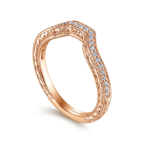 14K Rose Gold Matching Diamond Wedding Band