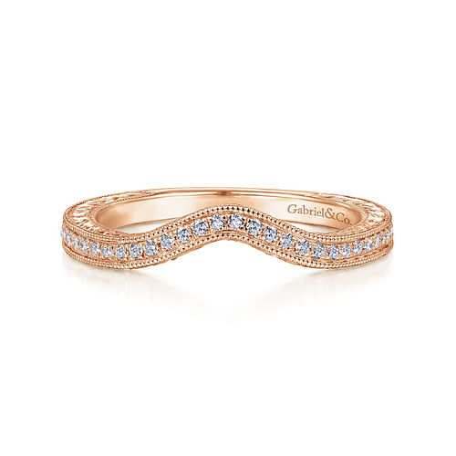 14K Rose Gold Matching Diamond Wedding Band