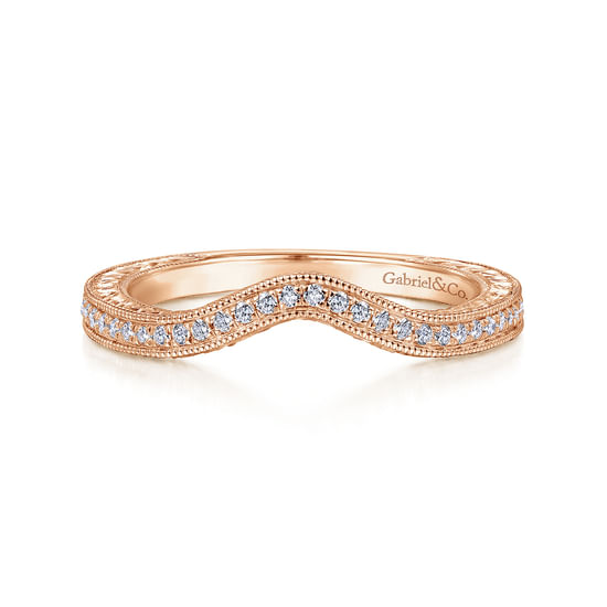 Gabriel - 14K Rose Gold Matching Diamond Wedding Band
