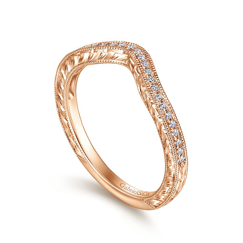 14K Rose Gold Matching Diamond Wedding Band