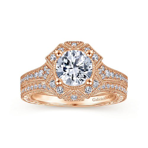 14K Rose Gold Matching Diamond Wedding Band