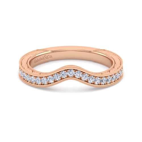 14K Rose Gold Matching Diamond Wedding Band