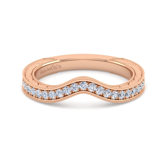 Gabriel - 14K Rose Gold Matching Diamond Wedding Band