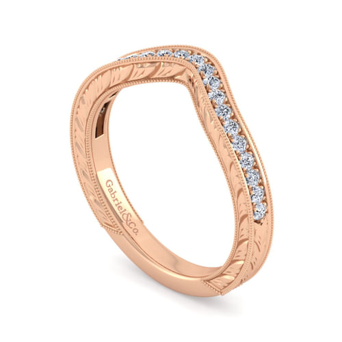 14K Rose Gold Matching Diamond Wedding Band