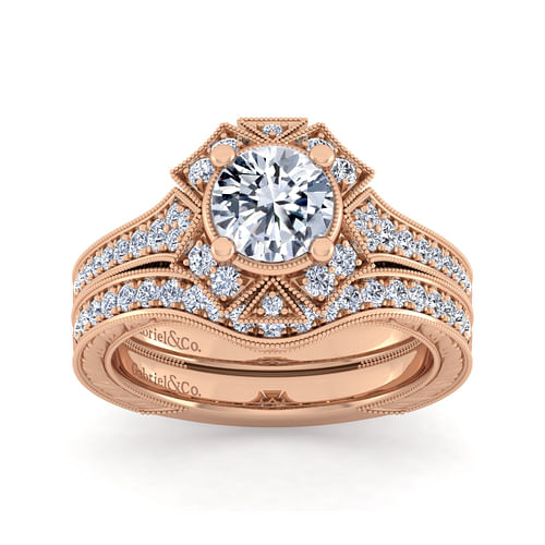 14K Rose Gold Matching Diamond Wedding Band