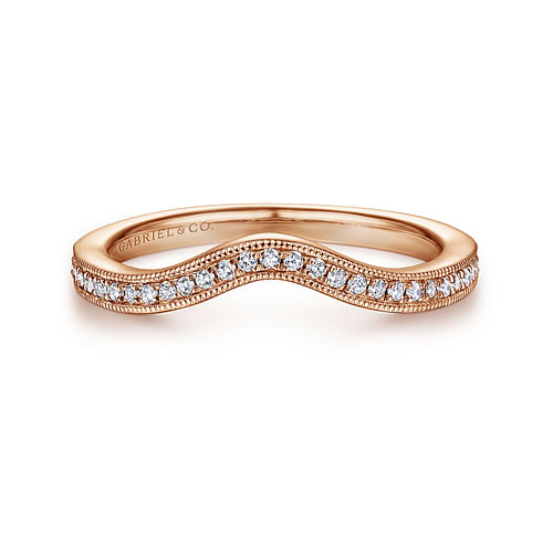 14K Rose Gold Matching Diamond Wedding Band