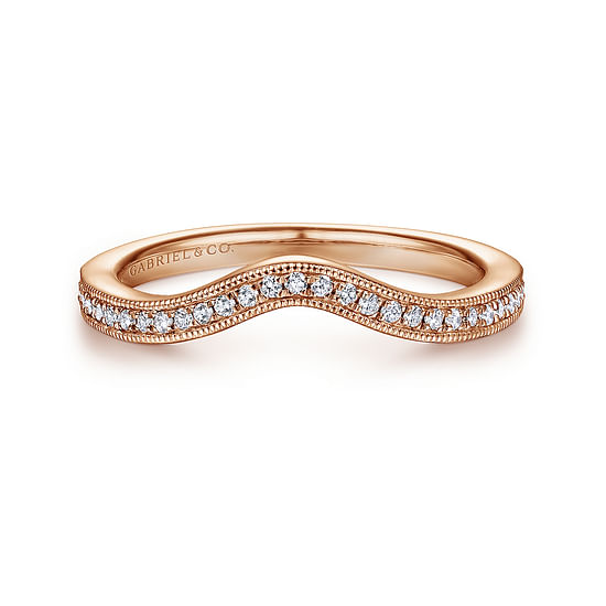 Gabriel - 14K Rose Gold Matching Diamond Wedding Band