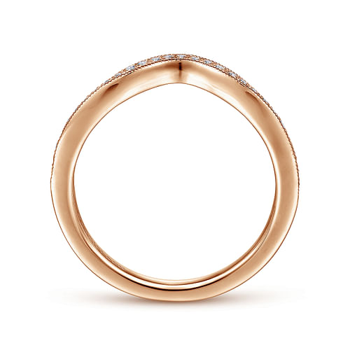 14K Rose Gold Matching Diamond Wedding Band