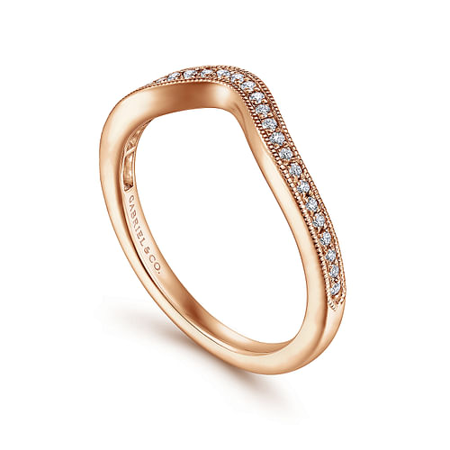 14K Rose Gold Matching Diamond Wedding Band