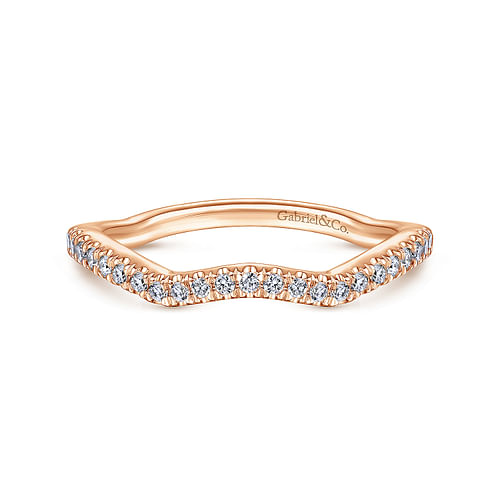 14K Rose Gold Matching Diamond Wedding Band