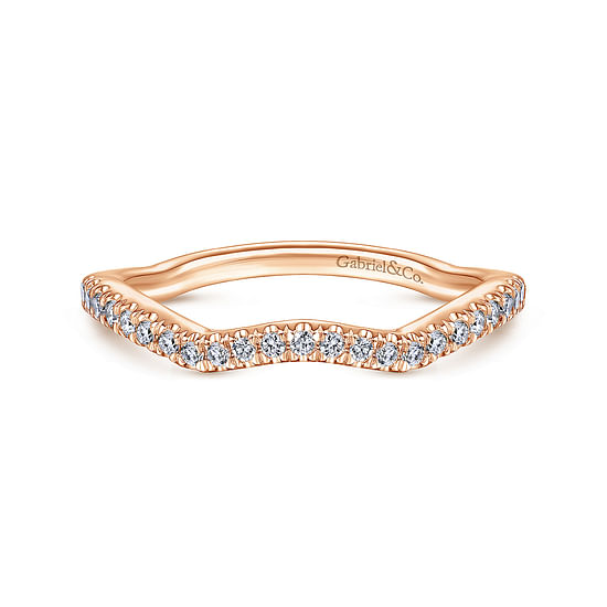 Gabriel - 14K Rose Gold Matching Diamond Wedding Band