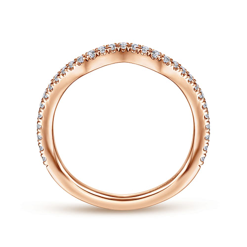 14K Rose Gold Matching Diamond Wedding Band