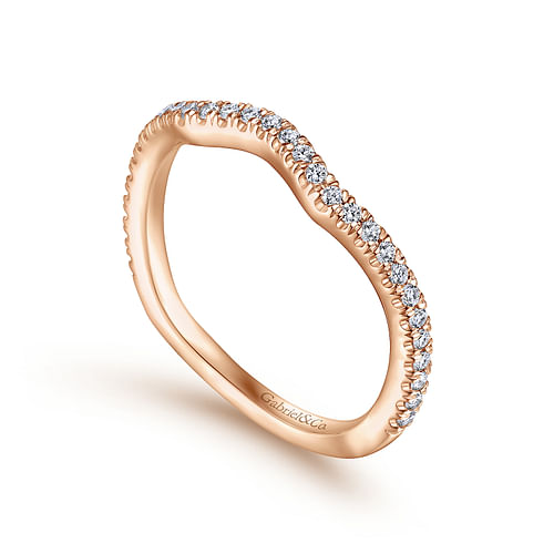 14K Rose Gold Matching Diamond Wedding Band