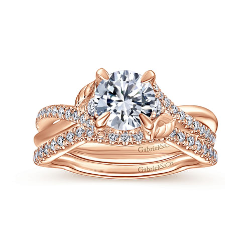 14K Rose Gold Matching Diamond Wedding Band