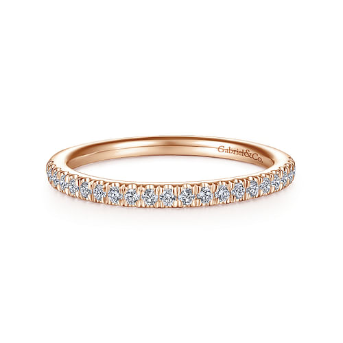 14K Rose Gold Matching Diamond Wedding Band