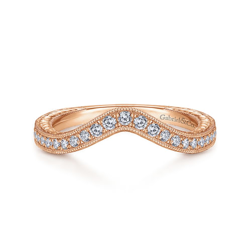 14K Rose Gold Matching Diamond Wedding Band