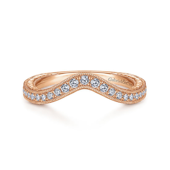Gabriel - 14K Rose Gold Matching Diamond Wedding Band