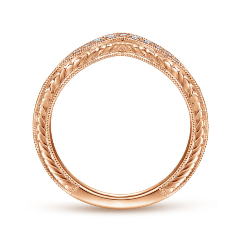 14K Rose Gold Matching Diamond Wedding Band