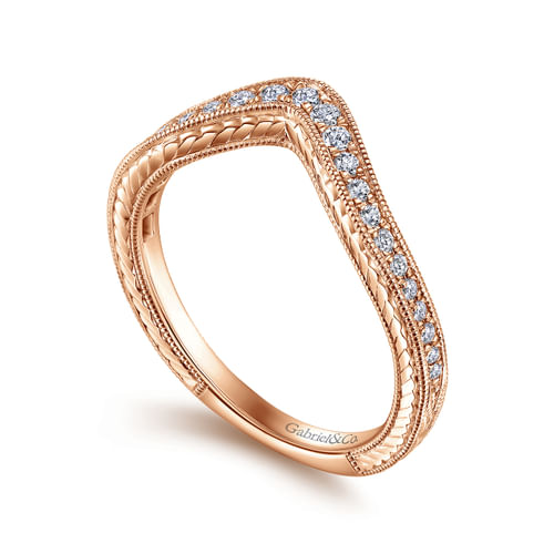 14K Rose Gold Matching Diamond Wedding Band