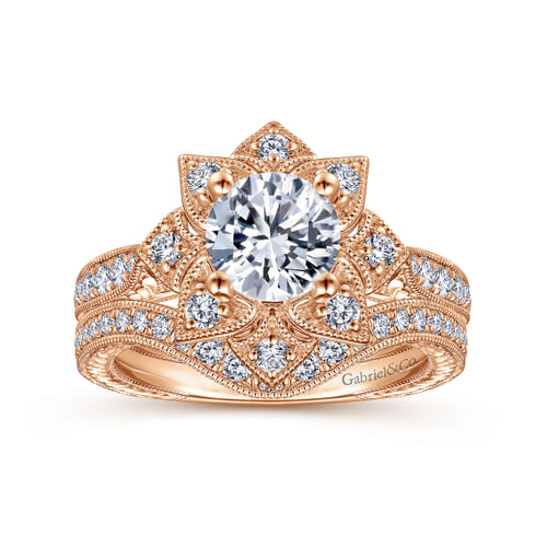 14K Rose Gold Matching Diamond Wedding Band