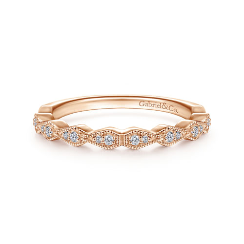 14K Rose Gold Matching Diamond Wedding Band