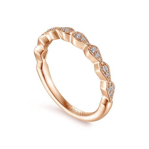 14K Rose Gold Matching Diamond Wedding Band