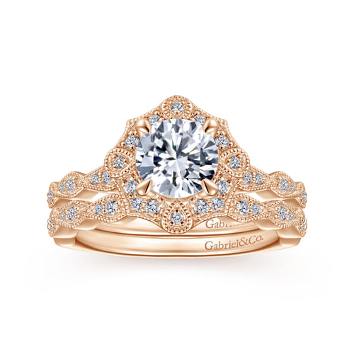 14K Rose Gold Matching Diamond Wedding Band