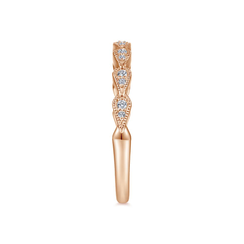 14K Rose Gold Matching Diamond Wedding Band