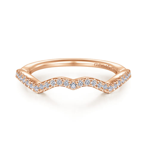 14K Rose Gold Matching Diamond Wedding Band