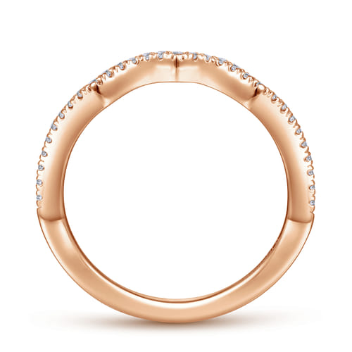 14K Rose Gold Matching Diamond Wedding Band
