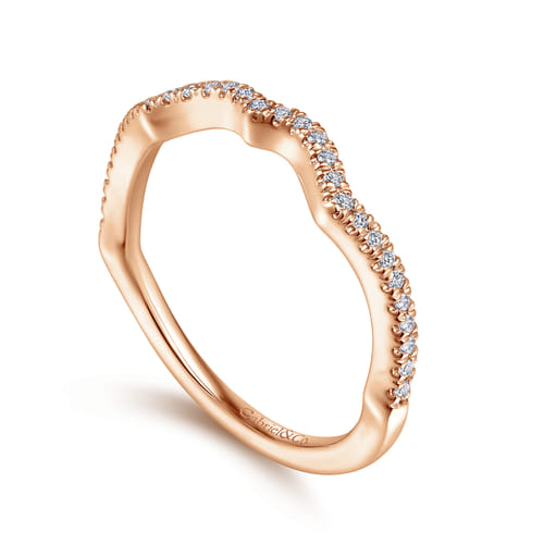 14K Rose Gold Matching Diamond Wedding Band