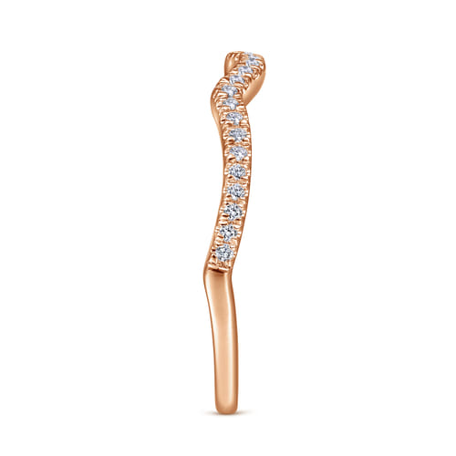 14K Rose Gold Matching Diamond Wedding Band