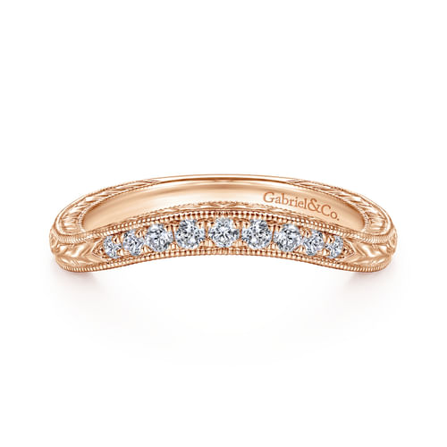 14K Rose Gold Matching Diamond Wedding Band