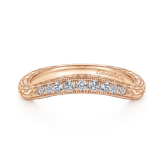 Gabriel - 14K Rose Gold Matching Diamond Wedding Band
