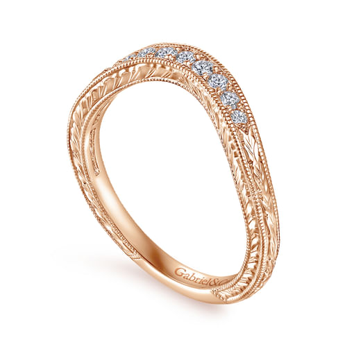 14K Rose Gold Matching Diamond Wedding Band