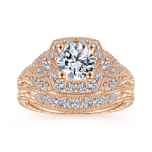 14K Rose Gold Matching Diamond Wedding Band