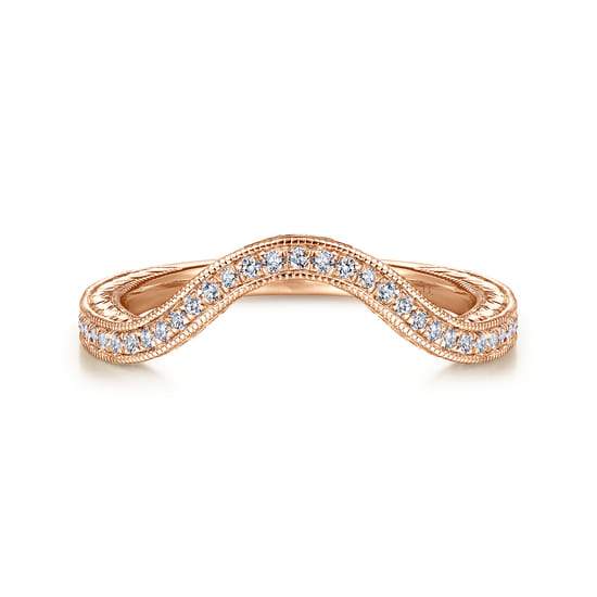 Gabriel - 14K Rose Gold Matching Diamond Wedding Band Gabriel - 14K Rose Gold Matching Diamond Wedding Band