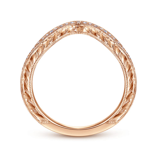 14K Rose Gold Matching Diamond Wedding Band