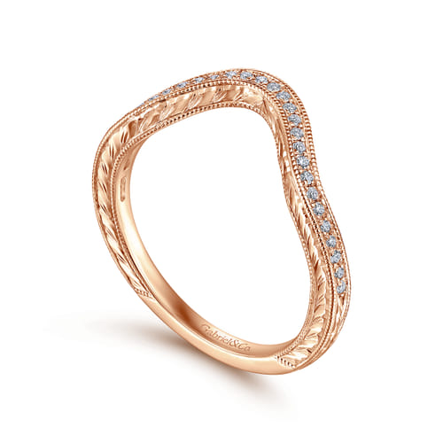 14K Rose Gold Matching Diamond Wedding Band