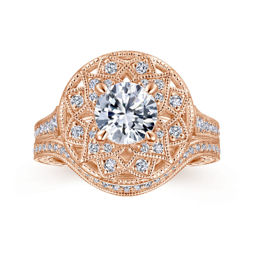 14K Rose Gold Matching Diamond Wedding Band