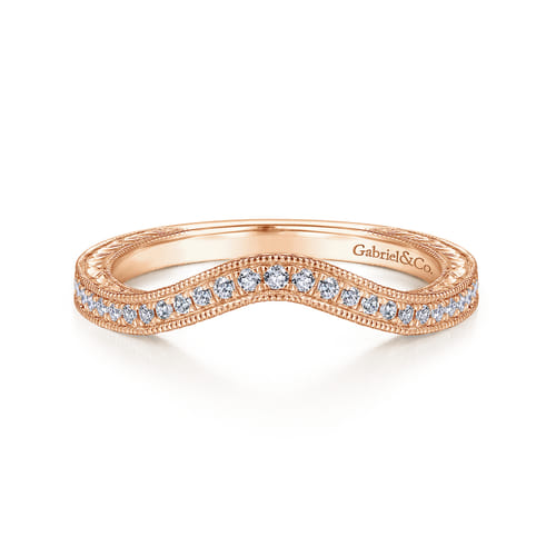14K Rose Gold Matching Diamond Wedding Band