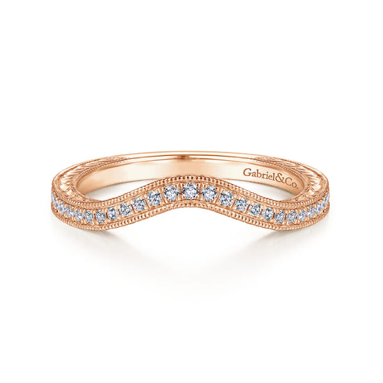 Gabriel - 14K Rose Gold Matching Diamond Wedding Band