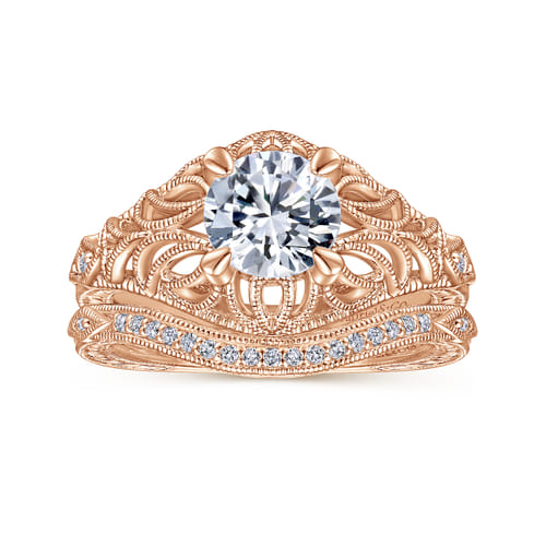 14K Rose Gold Matching Diamond Wedding Band