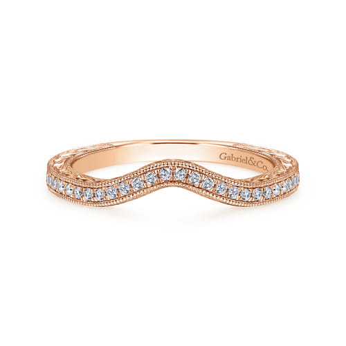 14K Rose Gold Matching Diamond Wedding Band